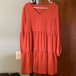 Burnt orange flowy dress